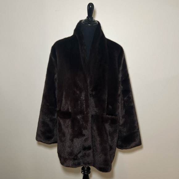 Luxurious Jason Wu Faux Fur Coat - Dark Brown - Picture 5 of 6
